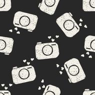 love camera doodle seamless pattern background N2
