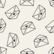 love mail doodle seamless pattern background N2