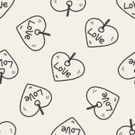 love tag doodle seamless pattern background