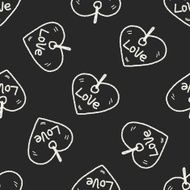love tag doodle seamless pattern background N2