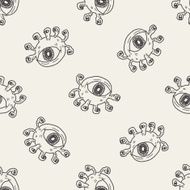 monster doodle seamless pattern background N4