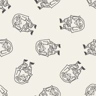 monster doodle seamless pattern background N5