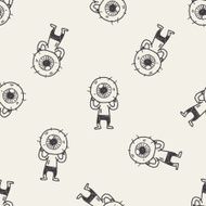 monster doodle seamless pattern background N9