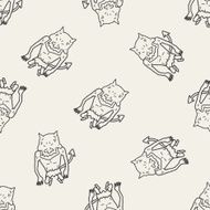 monster doodle seamless pattern background N11
