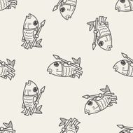 monster doodle seamless pattern background N13