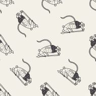 monster doodle seamless pattern background N14
