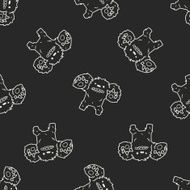 monster doodle seamless pattern background N15