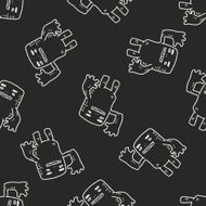 monster doodle seamless pattern background N17