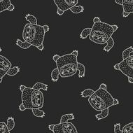 monster doodle seamless pattern background N18