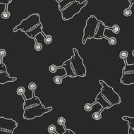 monster doodle seamless pattern background N19