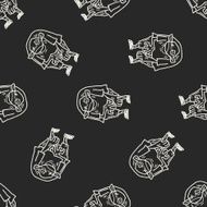 monster doodle seamless pattern background N21