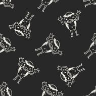 monster doodle seamless pattern background N23
