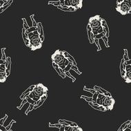 monster doodle seamless pattern background N24