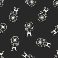 monster doodle seamless pattern background N25