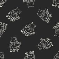 monster doodle seamless pattern background N26