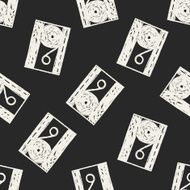 music tape doodle seamless pattern background N3