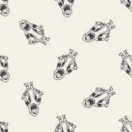 ninja doodle seamless pattern background N3