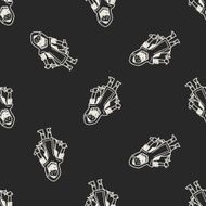 ninja doodle seamless pattern background N4