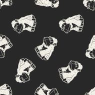 orangutan monkey doodle seamless pattern background N2