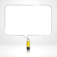 Yellow Lead Pencil Drawing Smooth Rectangular Speech Balloon