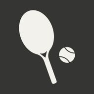 Flat in black and white mobile application tennis