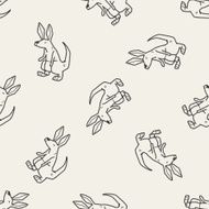 rabbit doodle seamless pattern background N2