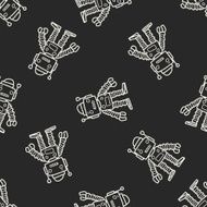 robot doodle seamless pattern background N2
