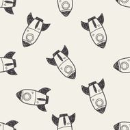 rocket doodle seamless pattern background