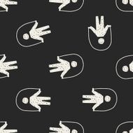 rope skipping doodle seamless pattern background N4