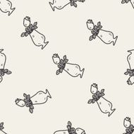 rose flower doodle seamless pattern background N2