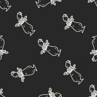 rose flower doodle seamless pattern background N6