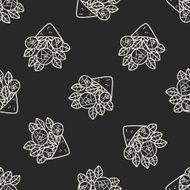 rose flower doodle seamless pattern background N7