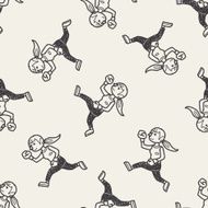 running doodle seamless pattern background N2