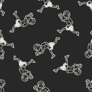 running doodle seamless pattern background N3