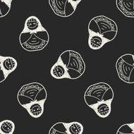 Russia doll doodle seamless pattern background N2