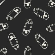 safety pin doodle seamless pattern background N2