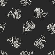 sail doodle seamless pattern background N2