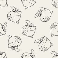 seal doodle seamless pattern background