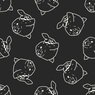 seal doodle seamless pattern background N2