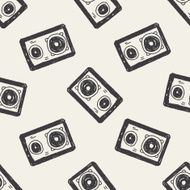speaker doodle seamless pattern background N7
