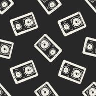 speaker doodle seamless pattern background N8