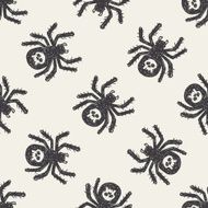 spider doodle seamless pattern background