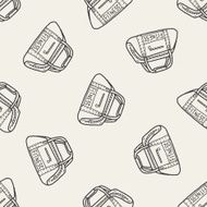 sport bag doodle seamless pattern background