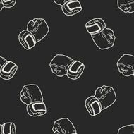 sport glove doodle seamless pattern background N2