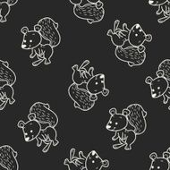 squirrel doodle seamless pattern background