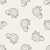 tortoise doodle seamless pattern background