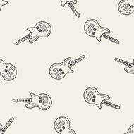 toy guitar doodle seamless pattern background