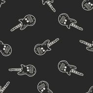toy guitar doodle seamless pattern background N2