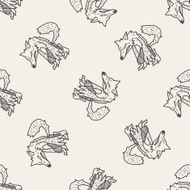 Werewolf doodle seamless pattern background