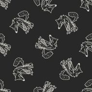 Werewolf doodle seamless pattern background N3